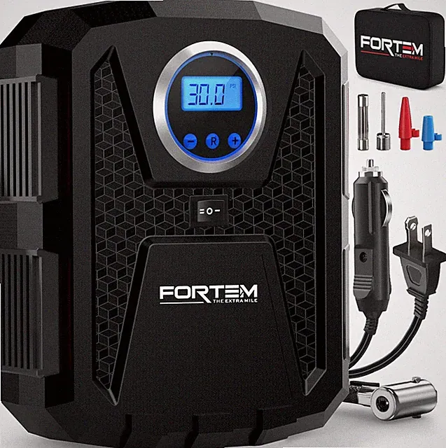 Tire Inflator 150 PSI, Bike Pump, 110V AC 12V DC Air Pump for Car Tires, Digital